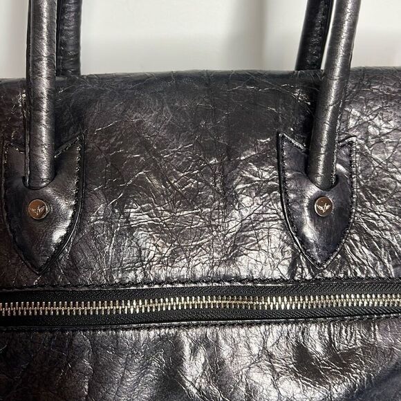 Leonello Borghi Distressed Leather Bag Tote Handles - Picture 10 of 15